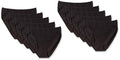 Amazon Essentials Women's Cotton High Leg Breathable Brief Underwear, Multipacks, Pack of 10, Black, Medium