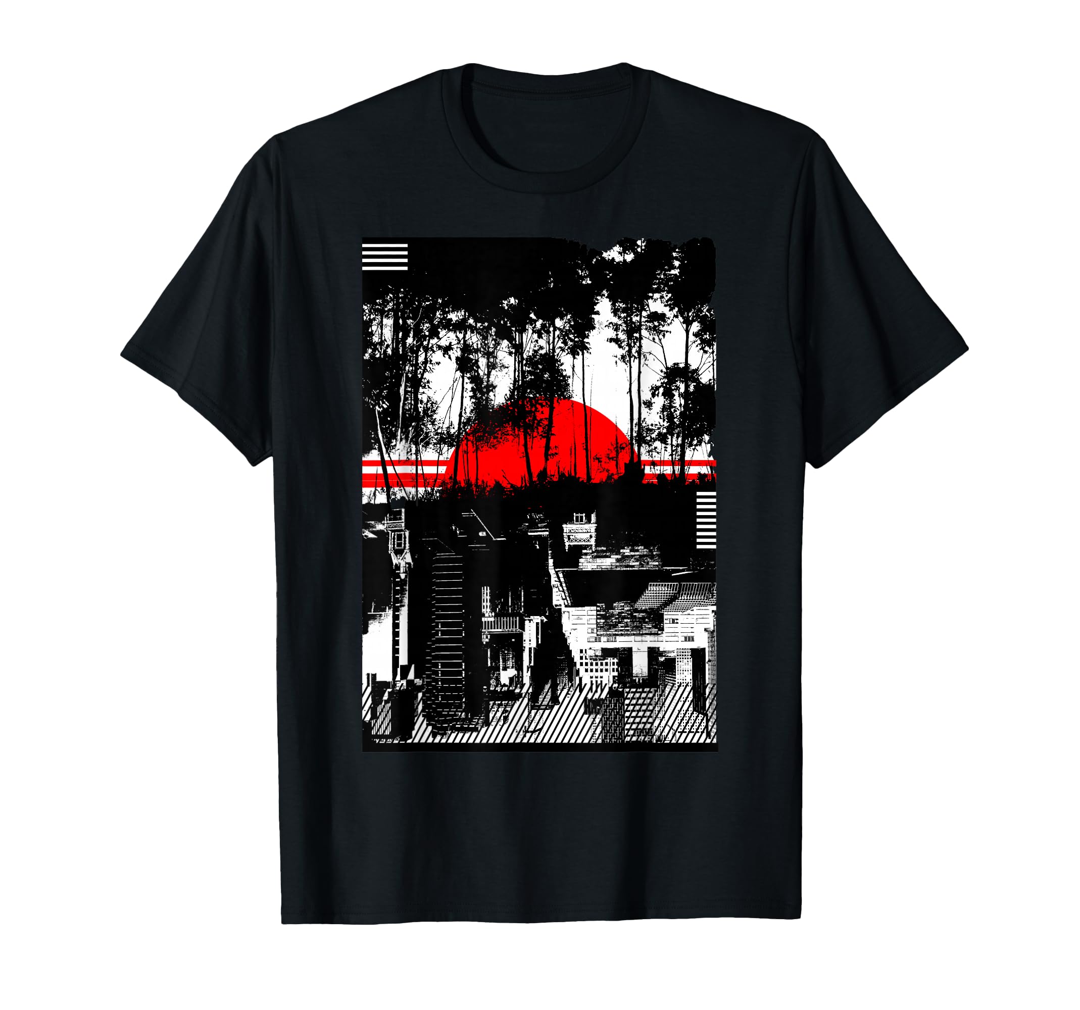 Urban City Silhouetted Tonal Black & White T-Shirt