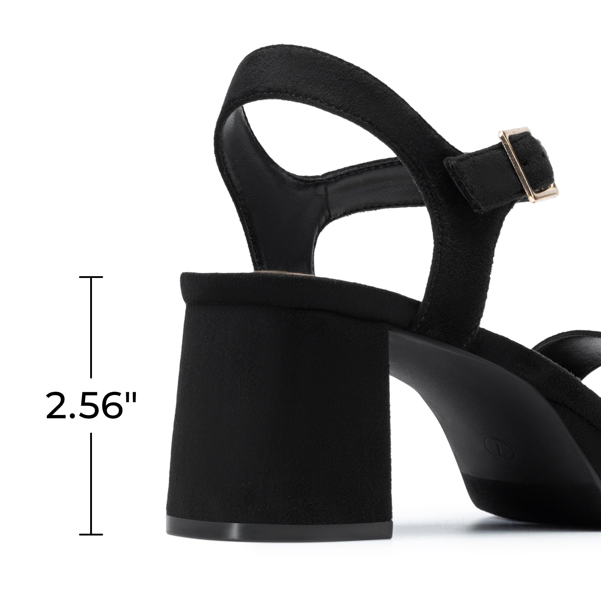 DREAM PAIRS Women's Platform Heels Block Chunky Open Toe Ankle Strap Heel Fashion Wedding Party Dress Sandals Shoes,Size 7,Black-Suede,DWUMHS2507