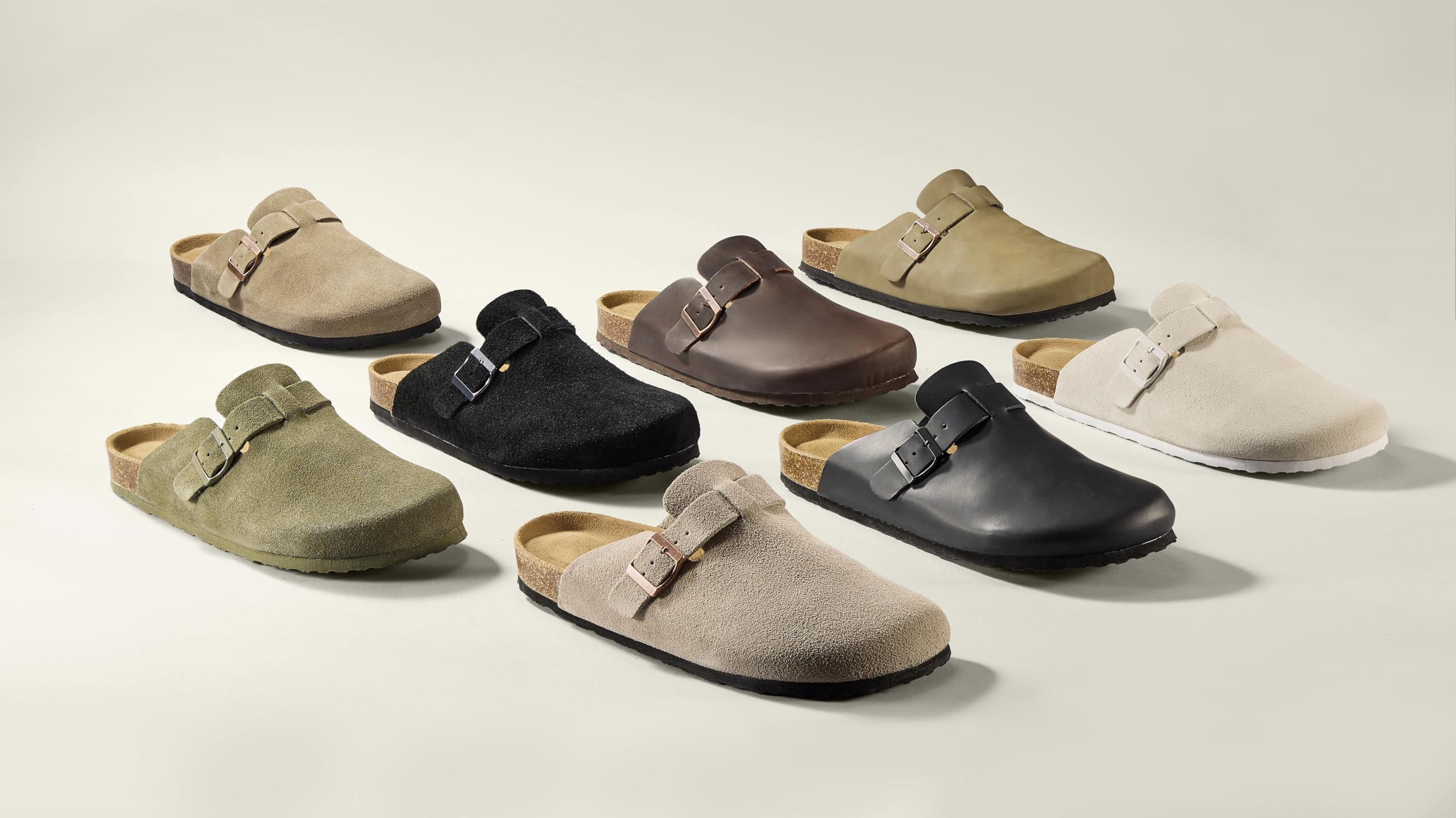 Project Cloud Mens Clogs - 100% Full Grain Genuine Leather Clogs for Men with Memory Foam Insole and Arch Support Natural Cork Footbed - Non Slip Mules Mens Slippers (Brooklyn, BLK, 11)