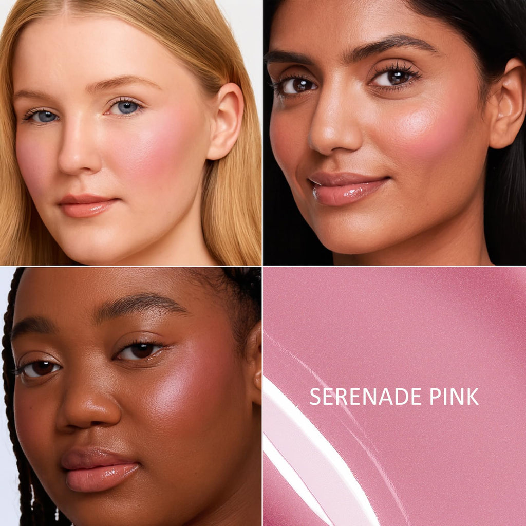 UCANBE Dual-Ended Liquid Blush with Angle Applicator & Built-In Brush, Seamless Buildable Blendable Lightweight Cheek Tint Makeup, Long Lasting Creates Dewy Natural Flush Finish - Serenade Pink