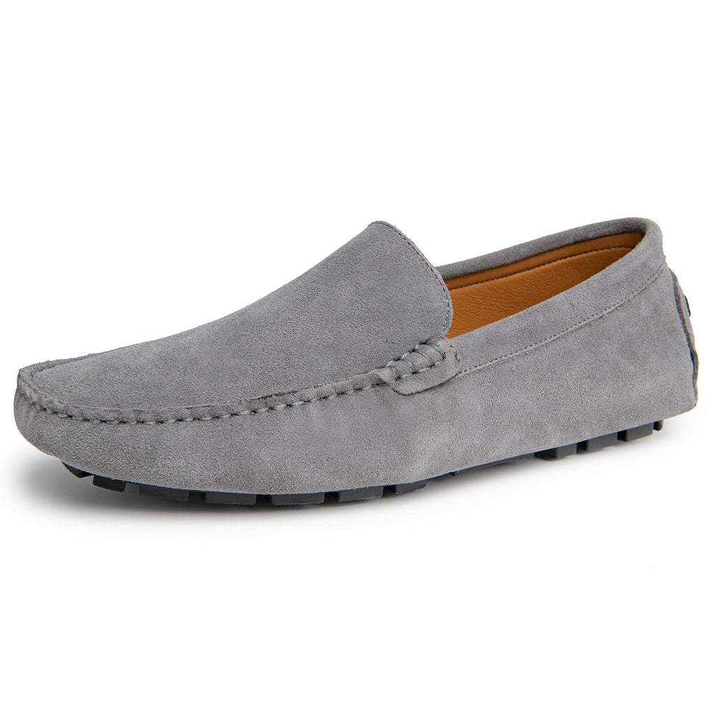 Go Tour Mens Handmade Suede Leather Casual Loafers Shoes Grey 11/46
