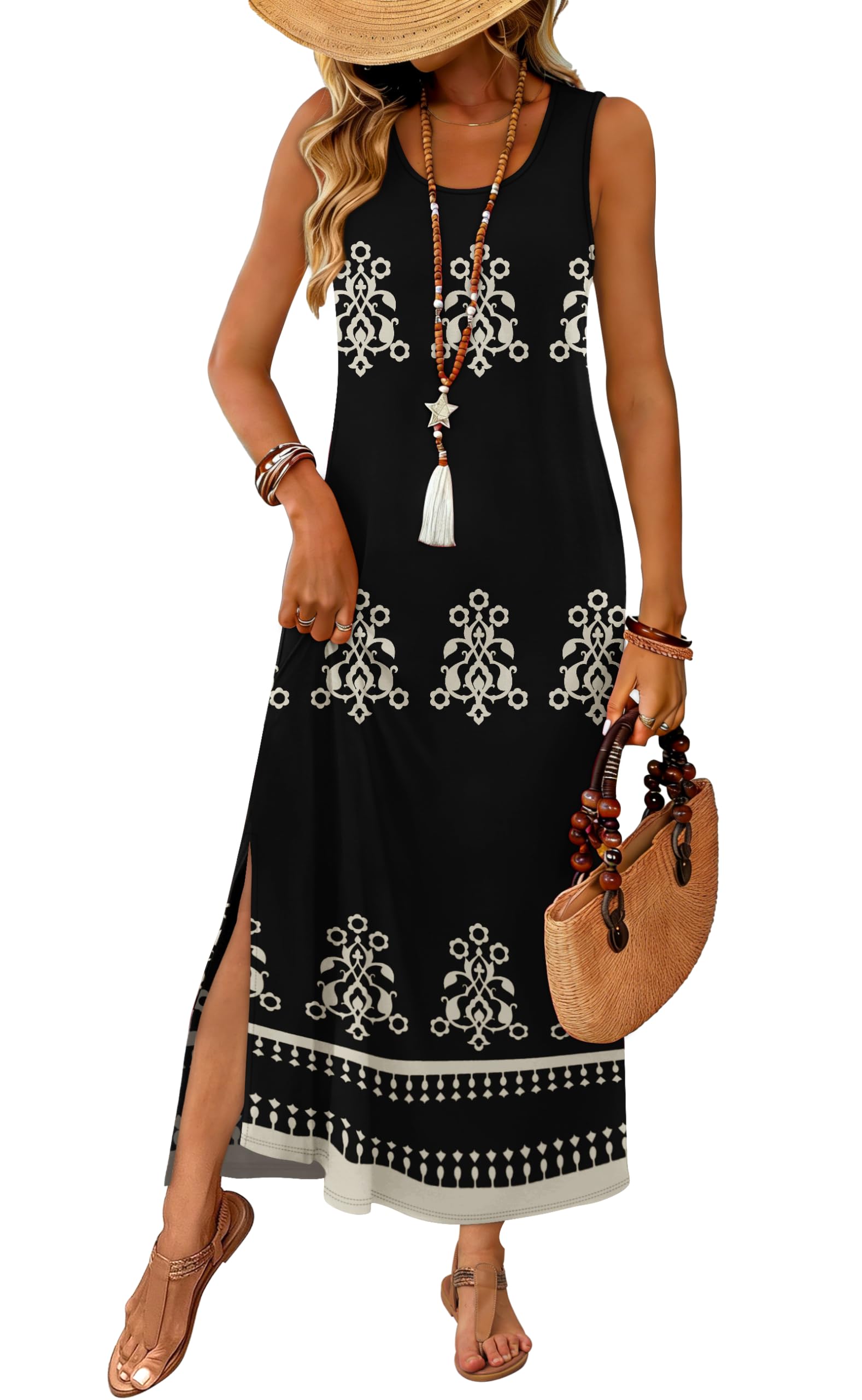 Spring Summer Dresses for Women 2026 Maxi Dress Boho Hawaiian Cruise Essentials 2026 Vacation Spring Outfits Plus Size Dresses for Curvy Women Floral Sundresses Beach Vacation Clothes Black
