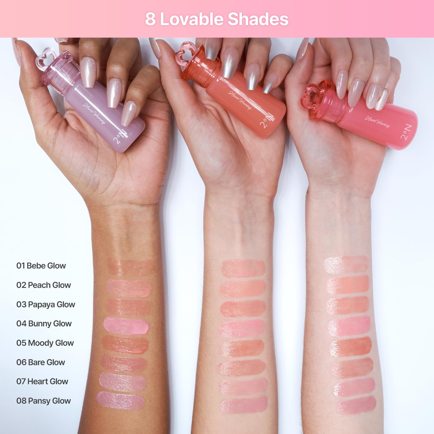 [2aN Heart Wearing Liquid Cheek (0.15oz) – Dewy Liquid Blush with Soft Glow & Clear Layering | Hydrating Essence + Glossy Oil Blend | Buildable, Finger-Blend Texture|8 Vibrant Shades] (06 Bare Glow)