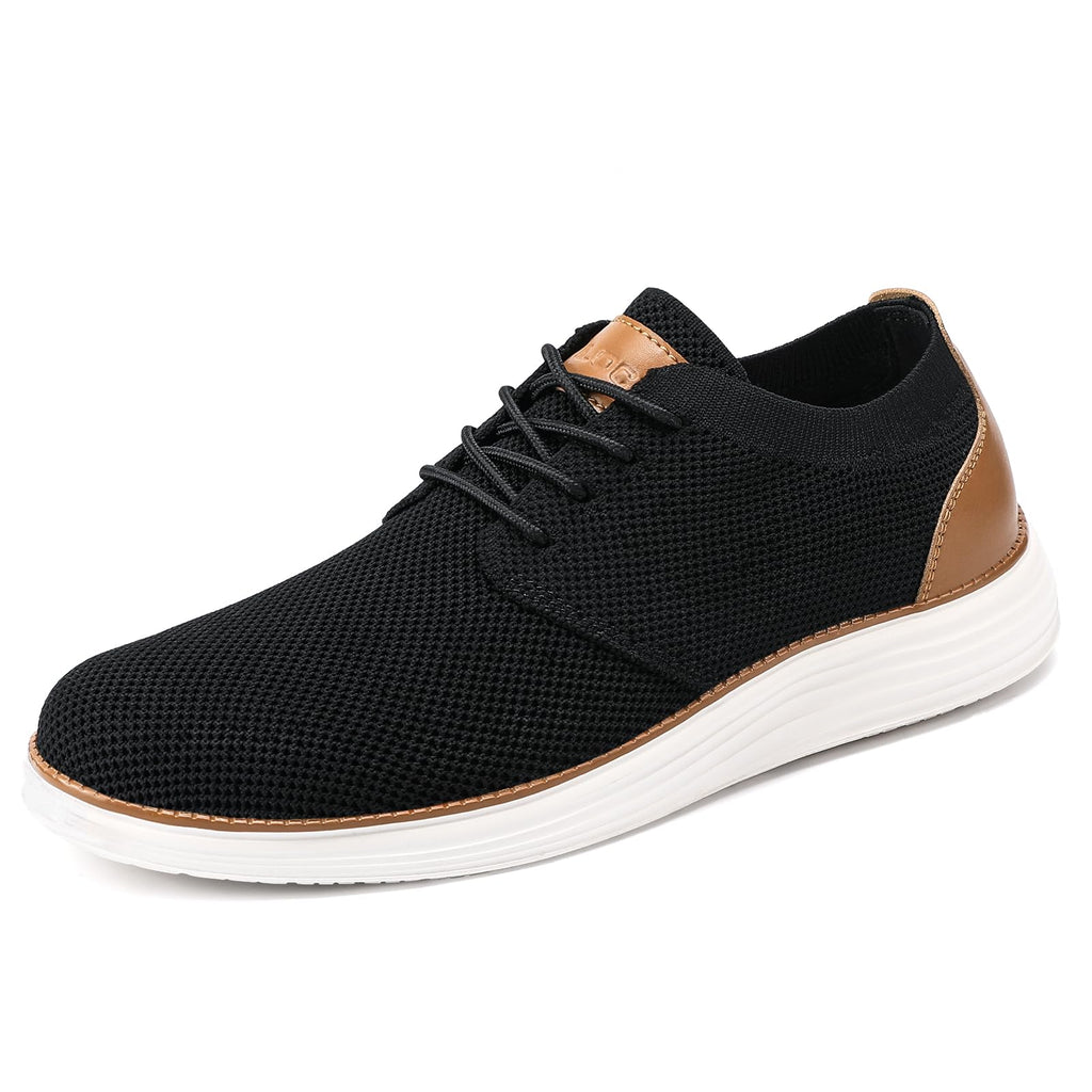 VILOCY Men's Fashion Dress Sneakers Casual Walking Shoes Business Oxfords Comfortable Breathable Lightweight Tennis Zapatos para Hombre Black,US11 EU44