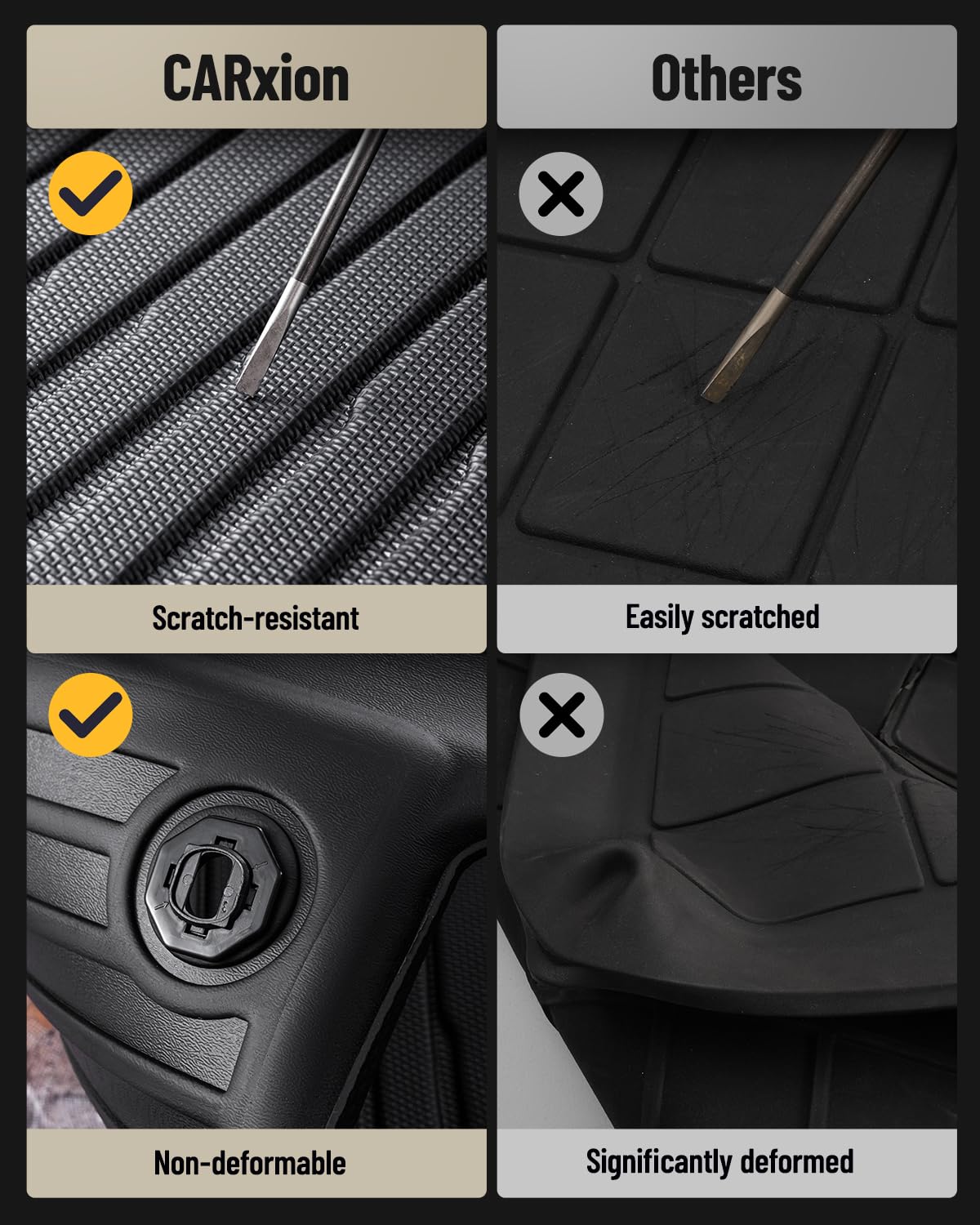 Car Floor Mats for Toyota 4Runner: 2003-2009 (4th Gen) Cargo Trunk Liner, All Weather Accessories Rubber Carpet Custom Fit for Toyota 4 Runner 2003 2004 2005 2006 2007 2008 2009 SUV (Only 5 Seat Model