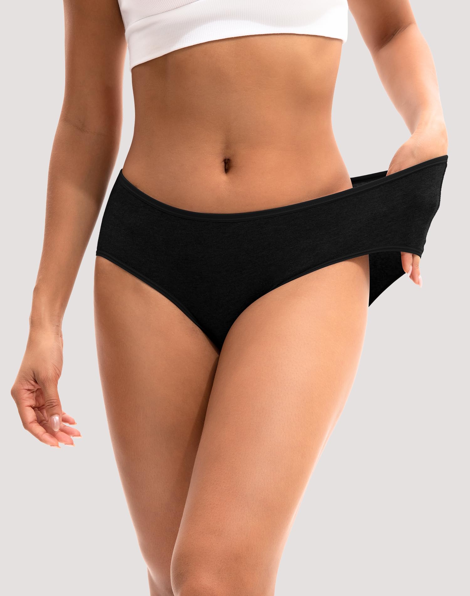 INNERSY Womens Underwear Cotton Hipster Panties Regular & Plus Size 6-Pack(X-Large,Black)