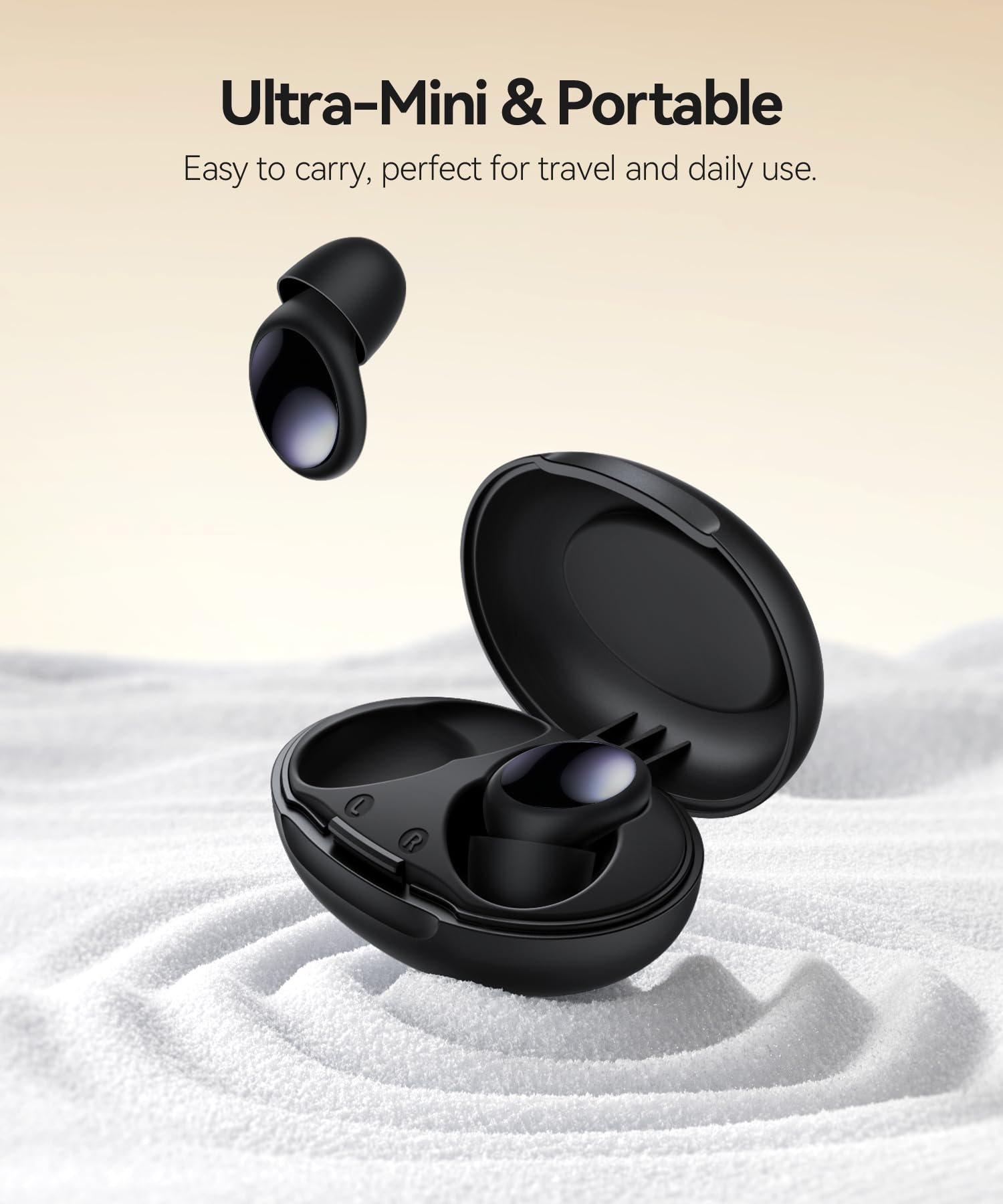 Ear Plugs for Sleeping 45dB Noise Cancelling Ear Plugs for Noise Reduction & Snoring, Concerts, Earplugs for Sleep, Sider Sleepers Airplane, Silicone Earplugs Reusable Concert Ear Plug +8Tip Obsidian