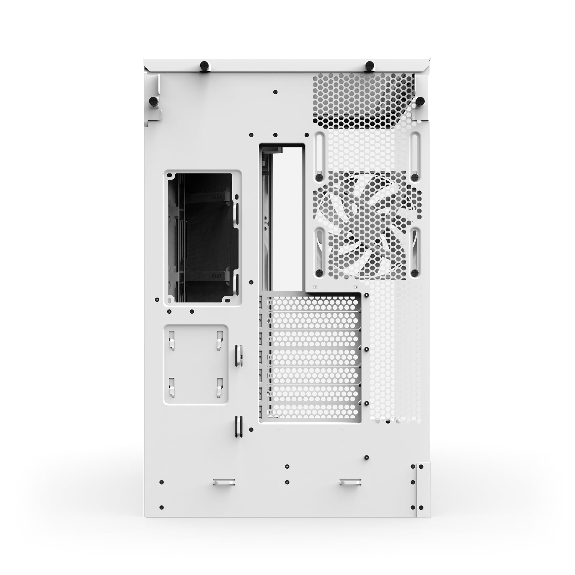NZXT H9 Flow (2025) – Large Dual-Chamber ATX Mid-Tower Airflow PC Case – Includes 3 x 140mm & 1 x 120mm Fans – 420mm Radiator Support – Tempered Glass – Back-Connect Ready – White