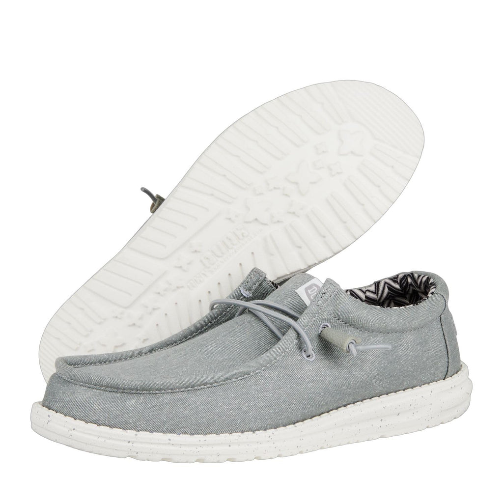 HEYDUDE Men's Wally Stretch Canvas Light Grey
