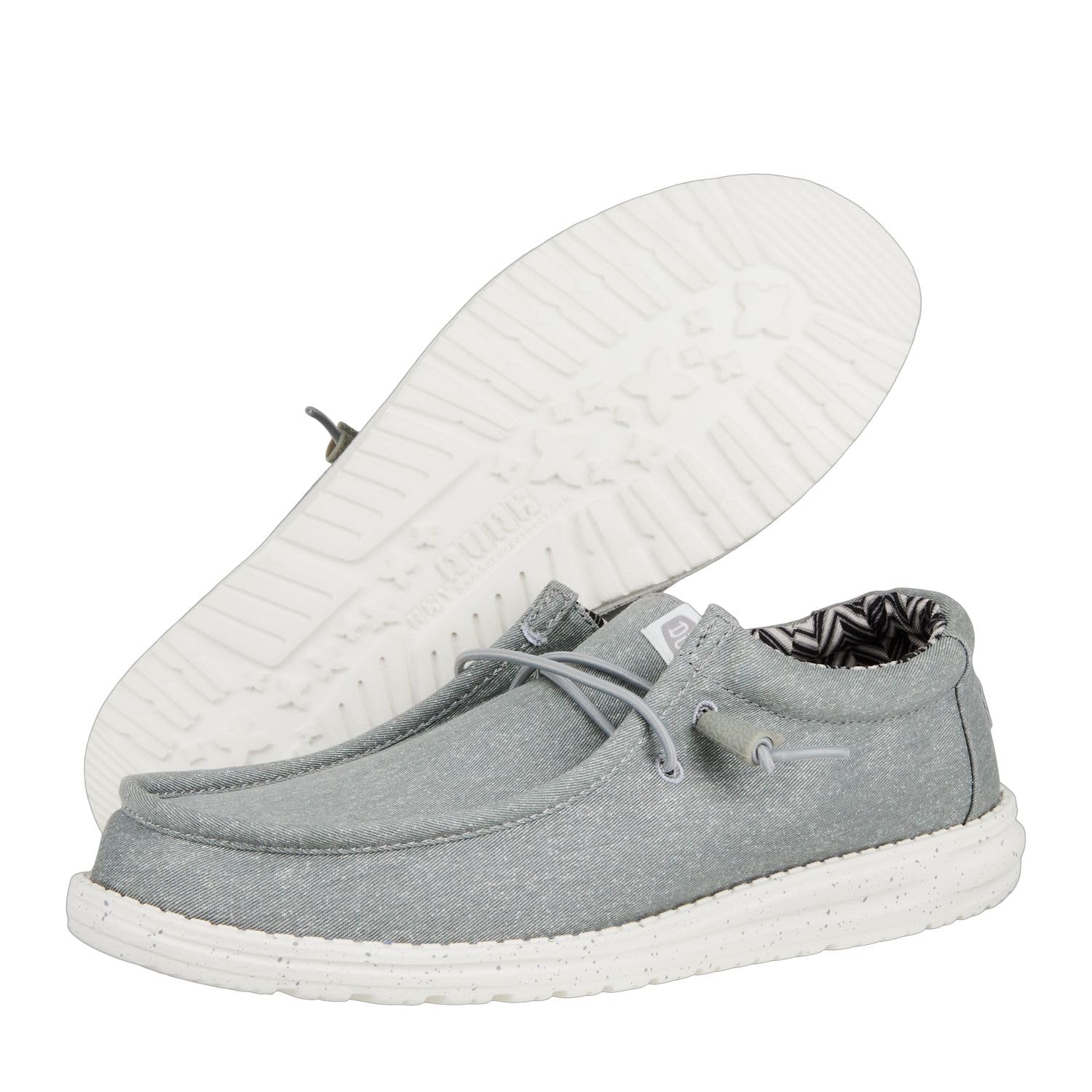 HEYDUDE Men's Wally Stretch Canvas Light Grey