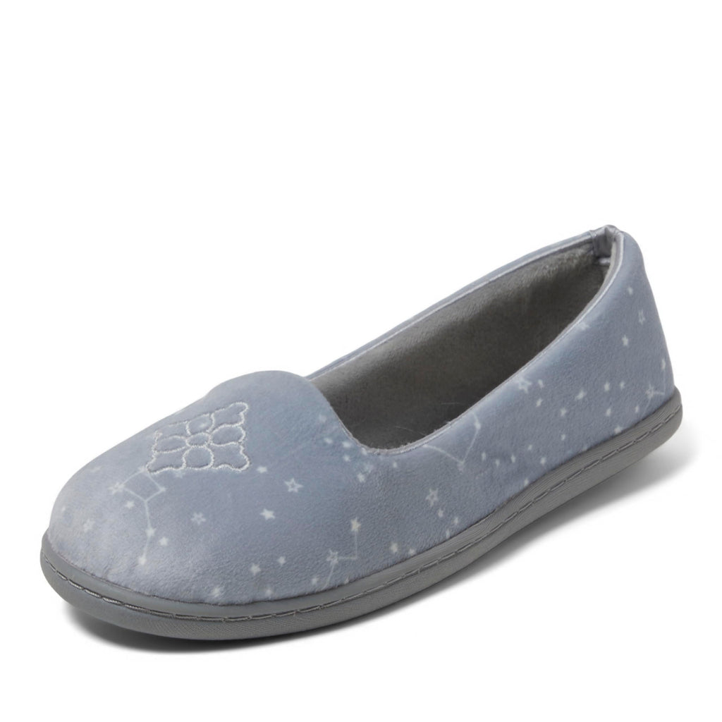Dearfoams Women's Rebecca Velour Closed Back, Grey Stary Night, M