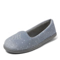 Dearfoams Women's Rebecca Velour Closed Back, Grey Stary Night, M