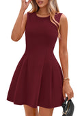 PRETTYGARDEN Summer Dresses for Women 2026 Elegant Classy Spring A Line Business Casual Work Graduation Cocktail Short Dress (Dark Red,XX-Large)