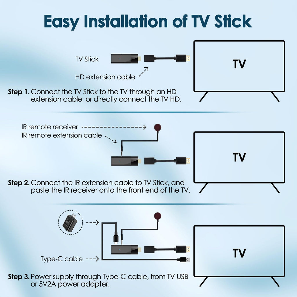 BL Android TV Stick 4K, 2025 Android TV Stick 10.0 2GB RAM 16GB ROM, H313 CPU Supports 2.4G/5G Wi-Fi Bluetooth 5.0 USB HDR10 with Bluetooth Voice Remote Control