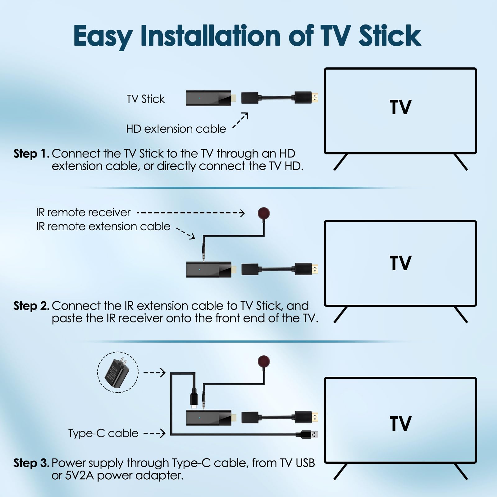 BL Android TV Stick 4K, 2025 Android TV Stick 10.0 2GB RAM 16GB ROM, H313 CPU Supports 2.4G/5G Wi-Fi Bluetooth 5.0 USB HDR10 with Bluetooth Voice Remote Control