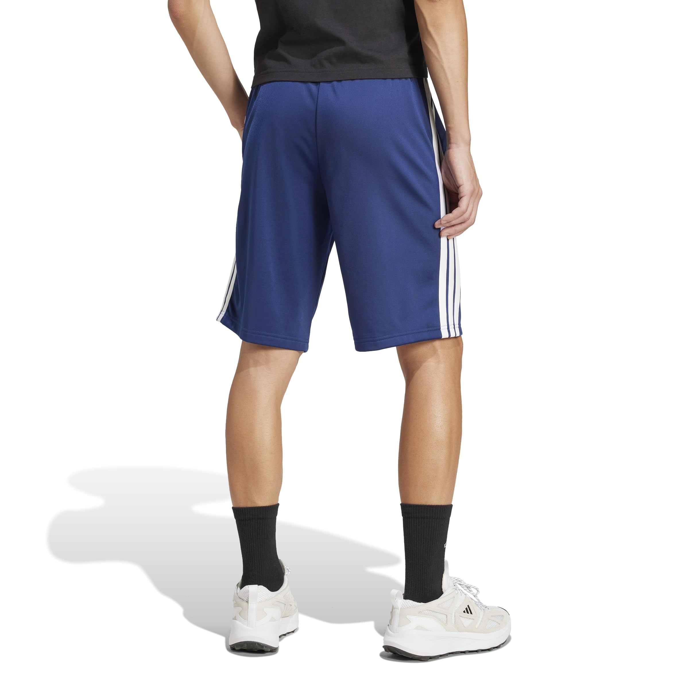 Adidas Men's 3-Stripes Tricot Regular Fit Sportswear Shorts, Dark Blue, X-Large