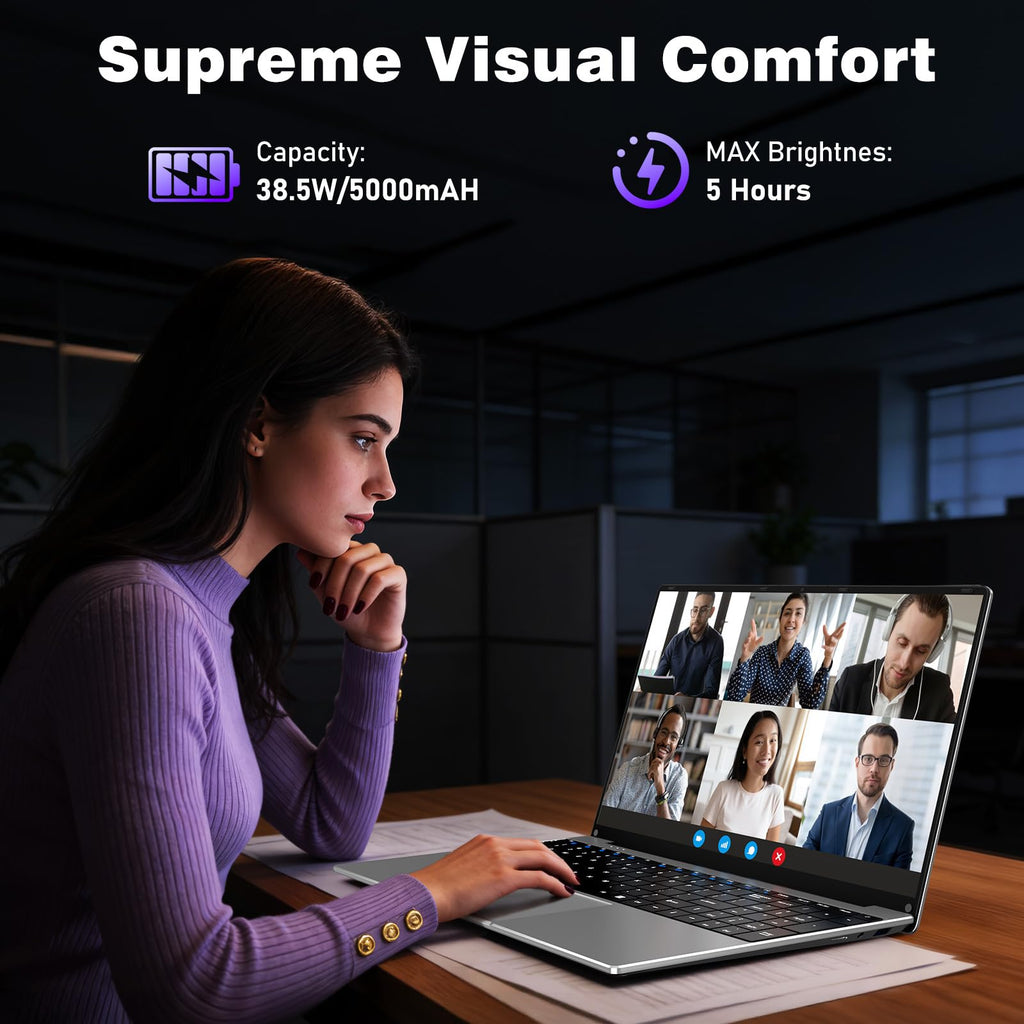 NIAKUN Laptop Computer 2026, 15.6 Inch Lap Top PC Window 11 Pro, 8GB RAM 256GB SSD, Int Pentium Gold Processor 4425Y, 2-Year Warranty, Bluetooth, Mini HDMI, FHD 1920 * 1080, Office 365, Business
