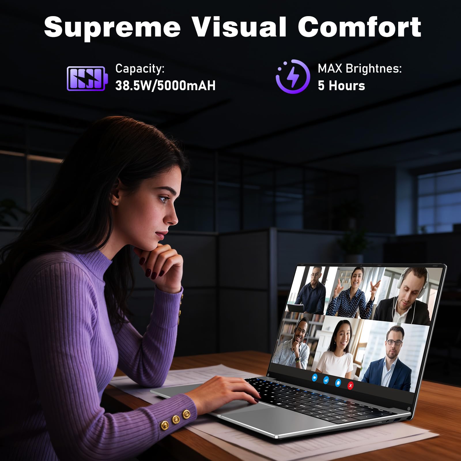 NIAKUN Laptop Computer 2026, 15.6 Inch Lap Top PC Window 11 Pro, 8GB RAM 256GB SSD, Int Pentium Gold Processor 4425Y, 2-Year Warranty, Bluetooth, Mini HDMI, FHD 1920 * 1080, Office 365, Business