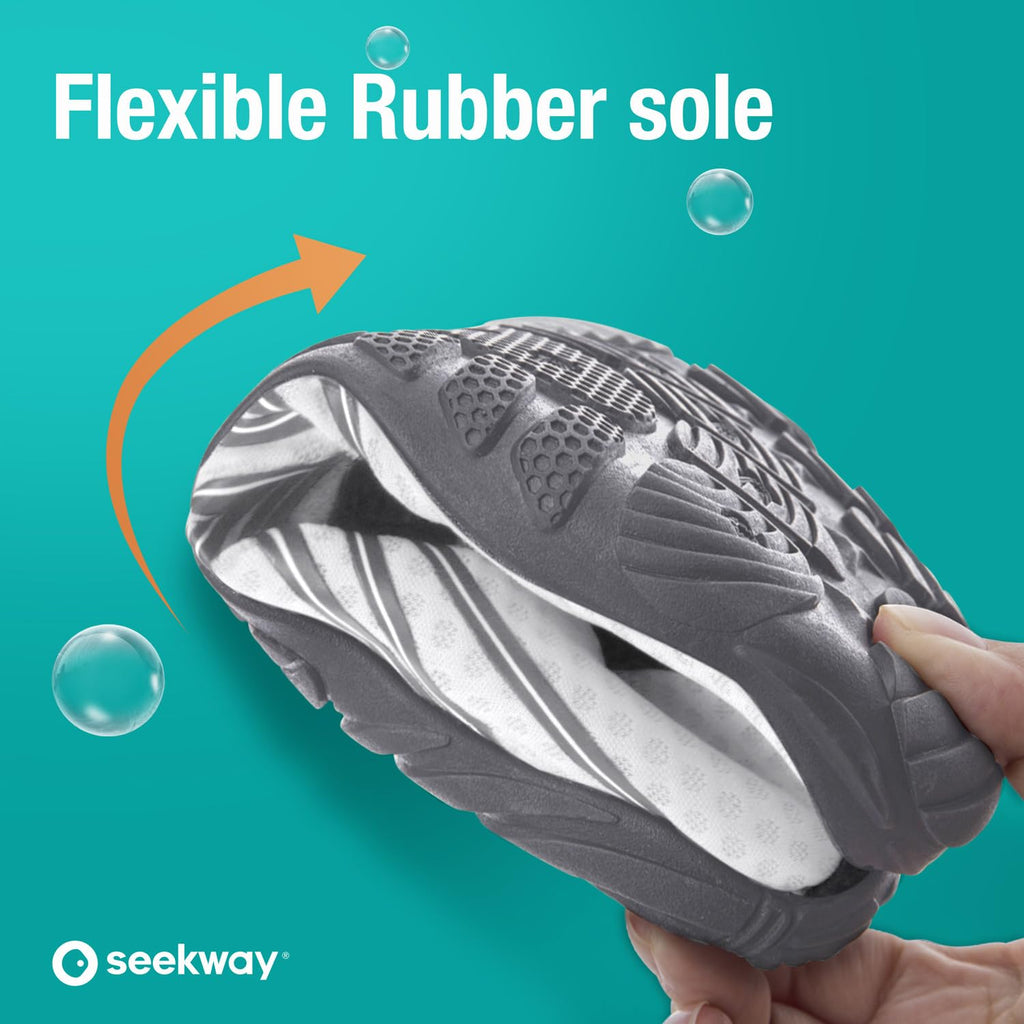 SEEKWAY Water Shoes for Women Adult Quick-Dry Aqua Sock Barefoot Men for Beach Swim River Pool Lake Hiking Kayaking Surfing Gradient Dark Grey