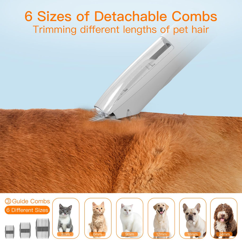 AIRROBO Dog Grooming Vacuum Kit,12000Pa Strong Pet Vacuum for Shedding,Grooming Hai,Quiet,PG100,2L Large Capacity