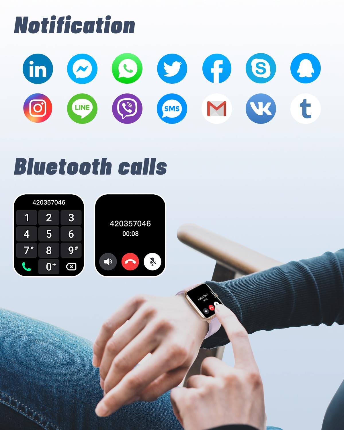 GRV Smart Watch for iOS and Android Phones (Answer/Make Calls), Watches for Men Women IP68 Waterproof Smartwatch Fitness Tracker Watch with Heart Rate/Sleep Monitor Steps Calories Counter (Violet)