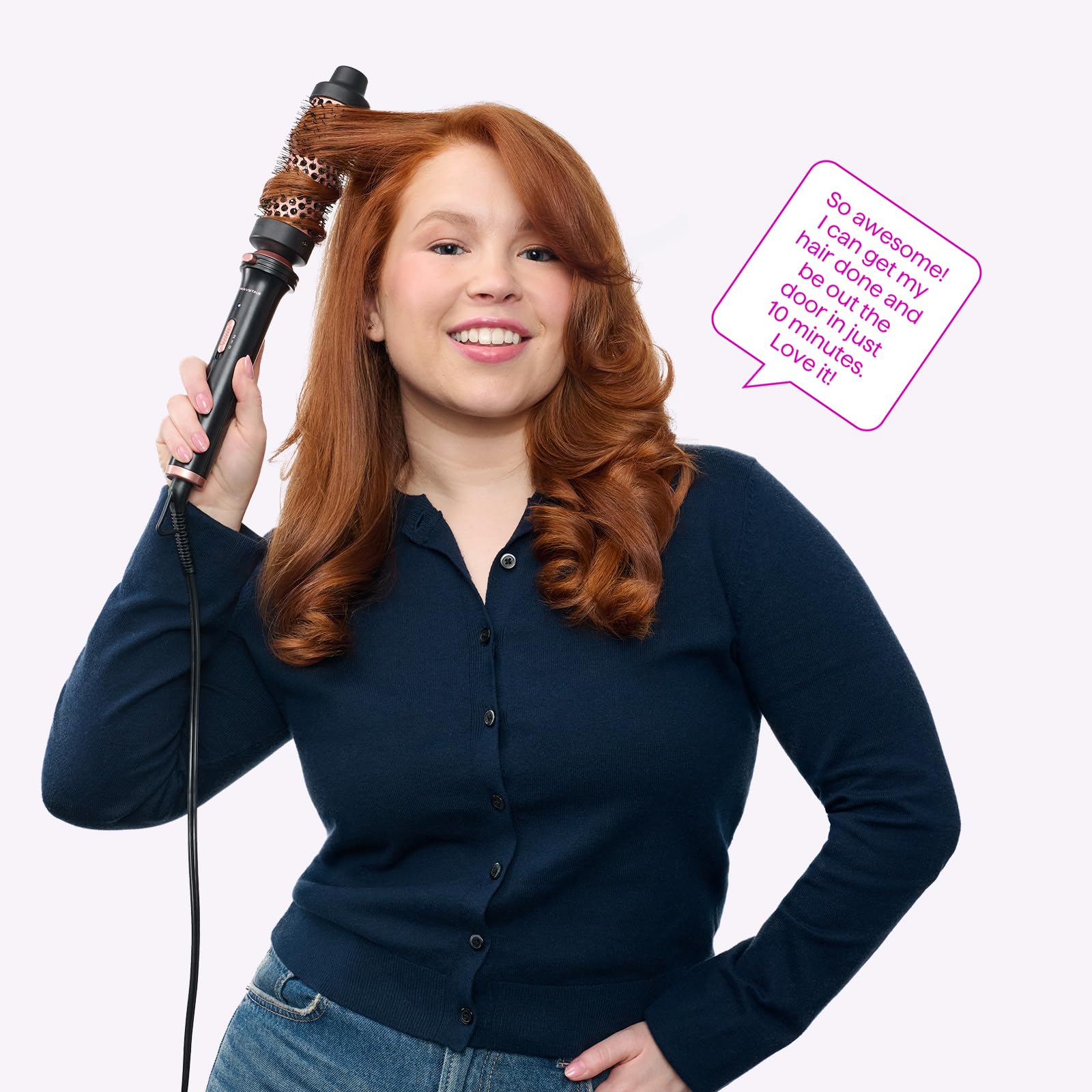Wavytalk 3 in 1 Curling Wand Set, Multi Curl, Curling Iron Set with Heated Round Brush, Flat Iron Hair Straightener, 1 1/4 inch Curling Iron, Dual Voltage Hair Curler