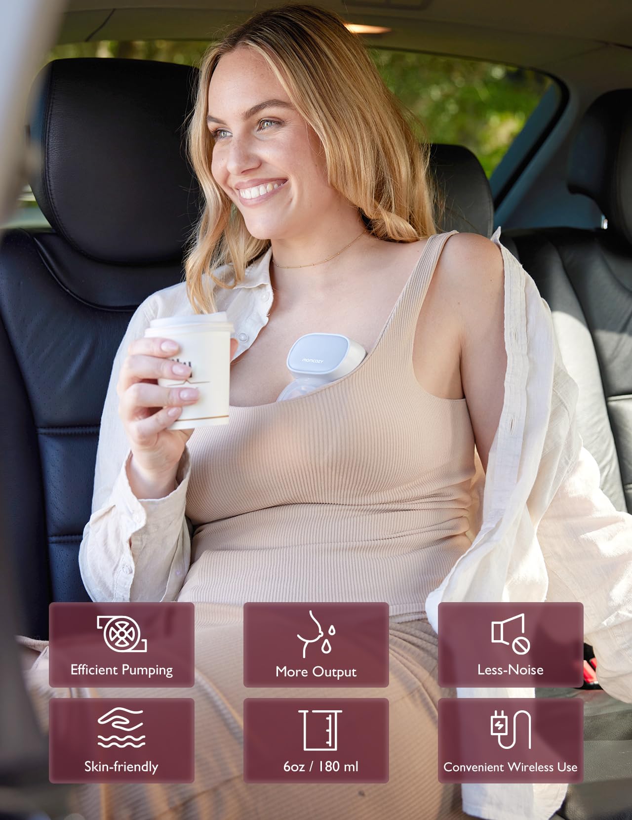 Momcozy S9 Pro Upgraded Wearable Breast Pump, Hands-Free Design with Extended Battery Life & LED Display, Double Electric Portable Pump with 2 Modes & 9 Levels, 24mm, 2-Pack, Gray