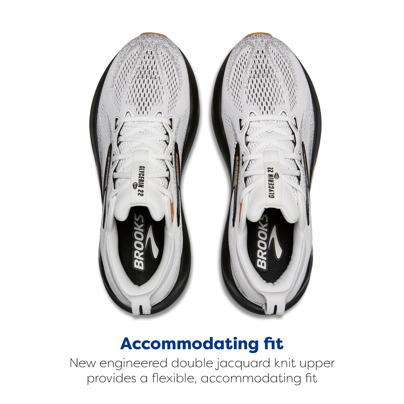 Brooks Men’s Glycerin 22 Neutral Running Shoe - White/Grey/Black - 12.5 Medium