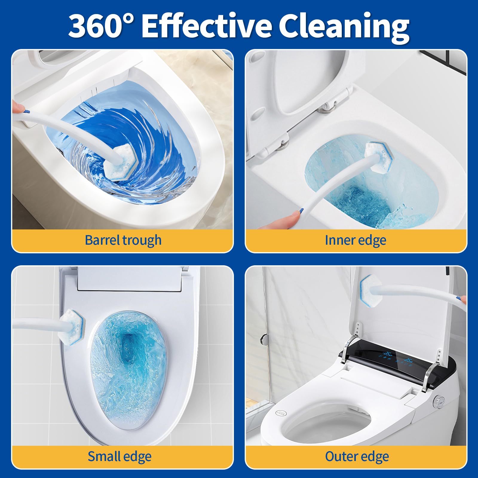 Swilsweep 100 Count Toilet Bowl Wand Refills, Disposable Toilet Cleaner Refills, Disposable Wand Heads Compatible with Clorox and the Most Toilet Brushes