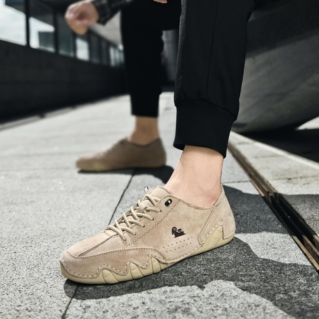 OJPO Driving Shoes for Men Casual Slip Ons Mens Fashion Shoes Comfort Handmade Chukka Dress Casual Shoes size12.5(Wide) Khaki