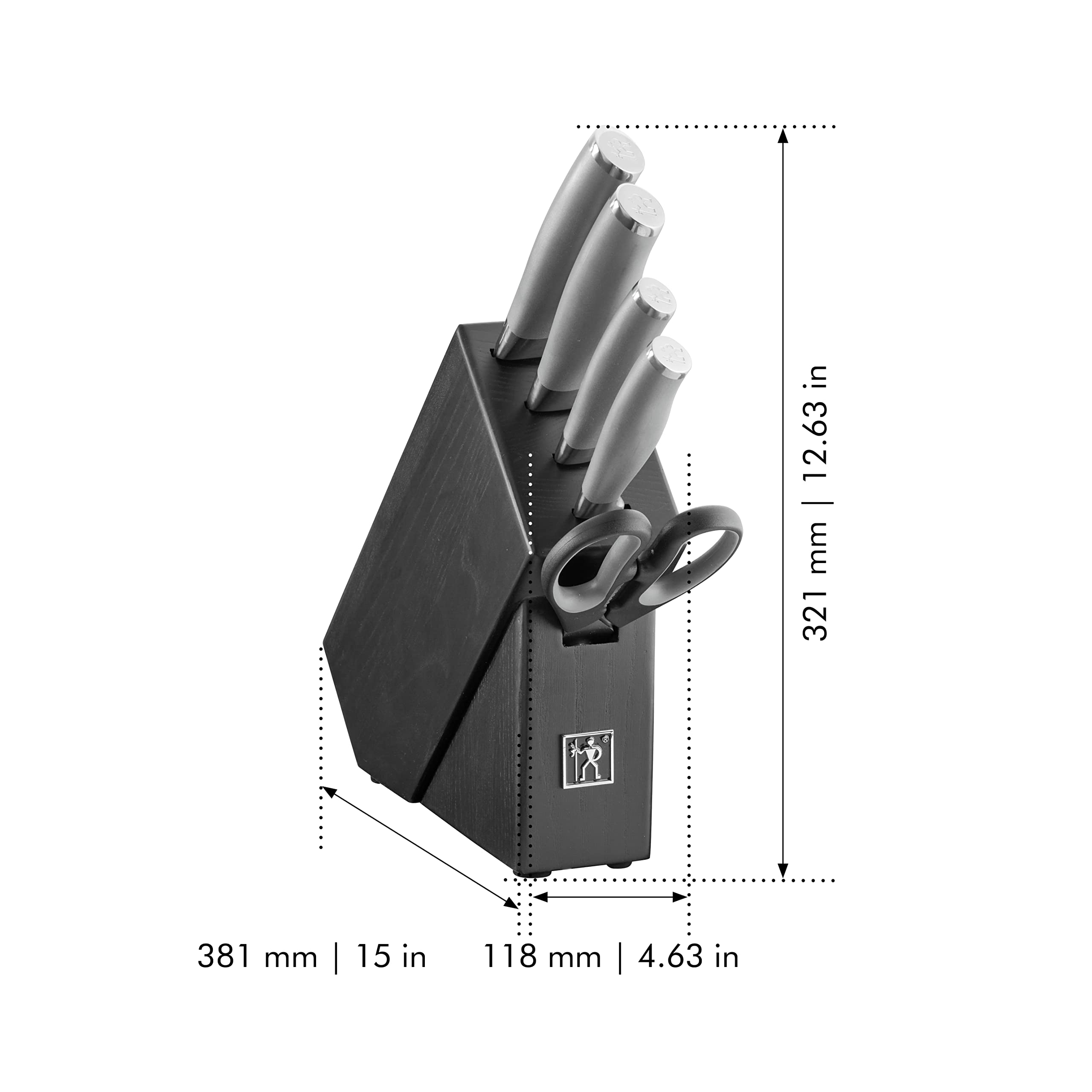 Henckels International Modernist 6-pc Knife Block Set | Paring Knife, Serrated Utility Knife, Utility Knife, Chef’s Knife & Kitchen Shears
