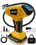 Tire Inflator Portable Air Compressor - 4X Faster Inflation, 160PSI Cordless Tire Pump with Dual Power (20V Battery & 12V DC), Auto Shut Off, Digital Gauge for Car, Motorcycle, E-Bike