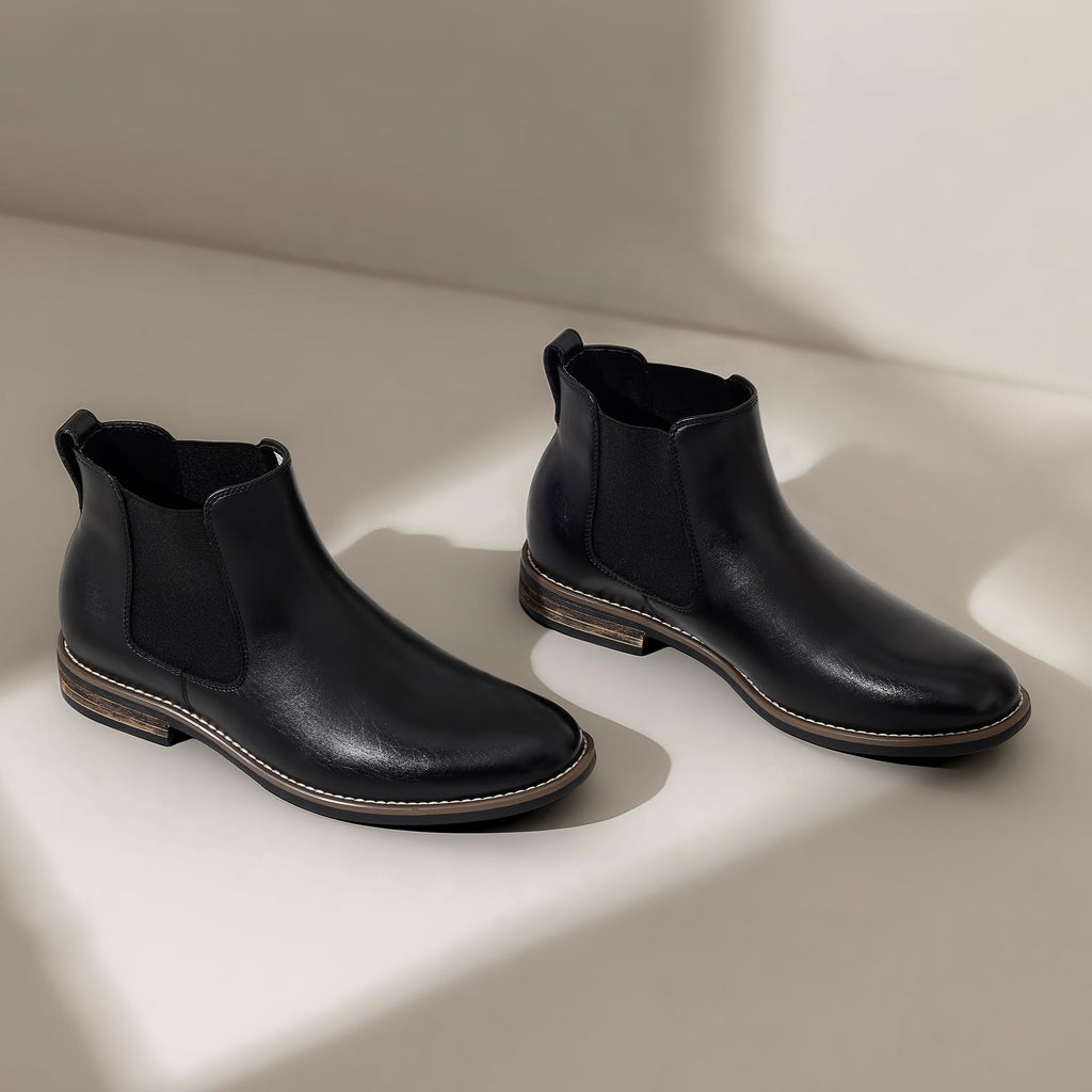 Bruno Marc Men's Suede Leather Chelsea Ankle Boots,Size 12,1-Black,URBAN-06-1