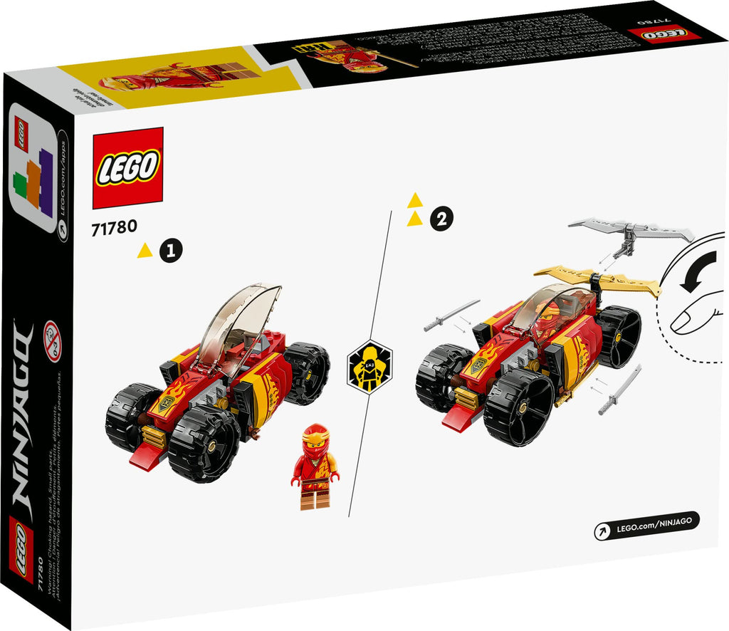 LEGO NINJAGO Kai's Ninja Race Car EVO, 2 in 1 Building Toy Set, Kids Can Build an Off Road Vehicle or Race Car, Ninja Minifigure with Toy Swords, Gift for Boys, Girls and Kids Ages 6+, 71780