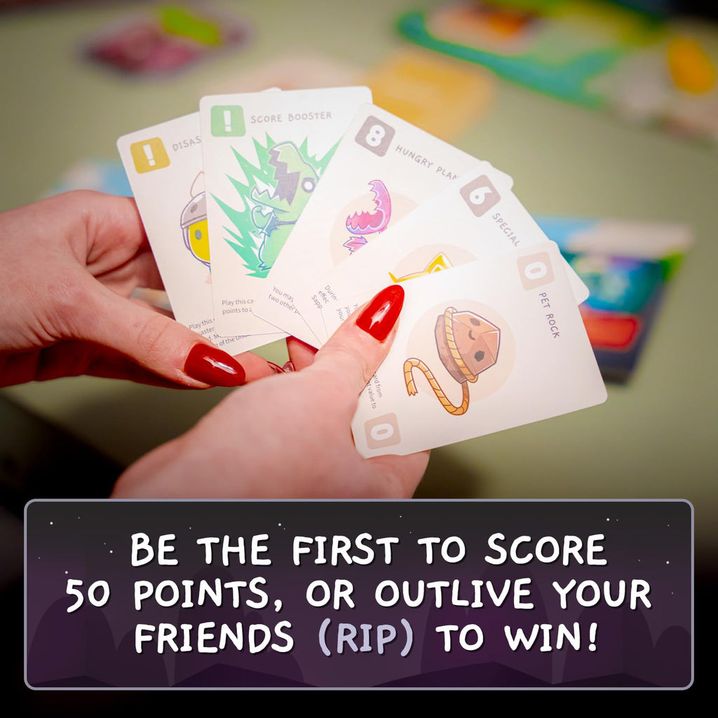 Unstable Games Happy Little Dinosaurs Board Game - Funny Card Game for Adults and Kids - Family Board Games for 2-4 Players, Ages 8 and Up, From the Creators of Unstable Unicorns and Here to Slay