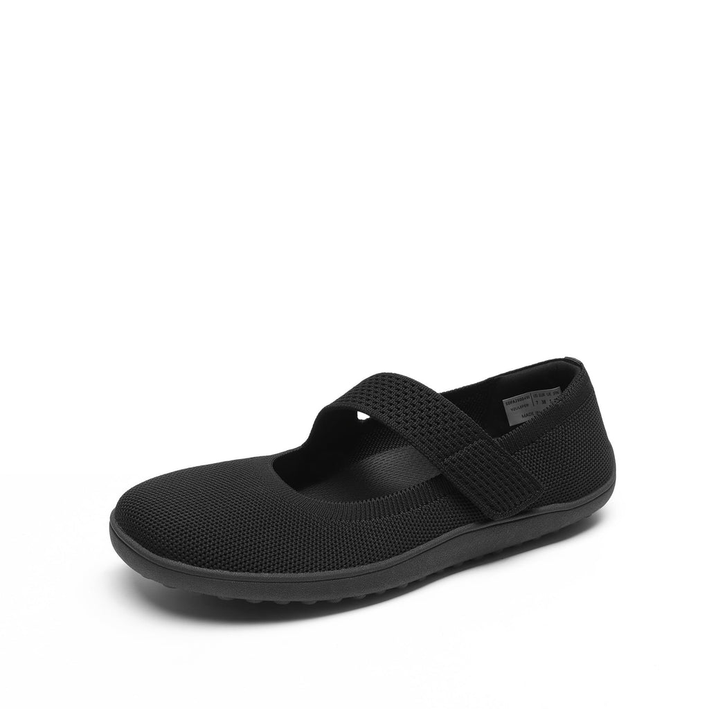 DREAM PAIRS Women's Mary Jane Ballet Flats Barefoot Knit Wide Toe Box Arch Support Flat Shoes for Women Dressy Casual Office Business Work Travel Walk,Size 6,Black,SDFA26004W