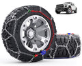 Snow-Chains Auto Fixing 1 Min Quick Installation Tire-Chains, Heavy-Duty Emergency Tire Traction Chain for Pickup Trucks and Off-road SUV Car Tires 235 245 255 265 275 - Set of 2 (HYR-S)