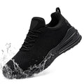 LARNMERN Men Non Slip Work Sneakers Water Resistant Food Service Zapatos Trabajo Antideslizantes Walking Shoes Waterproof Shoes Slip-on, Black 12