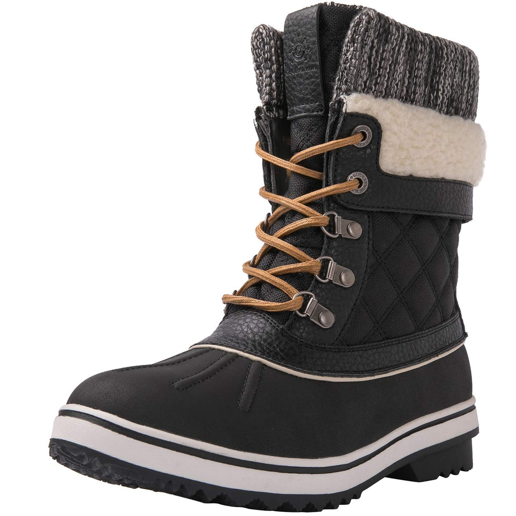 GLOBALWIN Snow Boots For Women Black Women's Winter Boots 7M