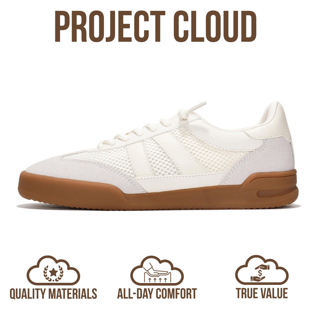 Project Cloud 100% Genuine Leather Casual Sneakers for Women - Memory Foam Insoles - Womens Shoes & Lightweight Women's Fashion Sneakers - Slip On Shoes for Women Footwear (Verdy, Whit, 8) White