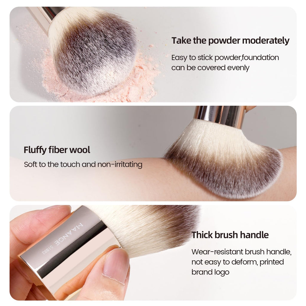 MAANGE 20 PCS Foundation Makeup Brush Set, Double-ended Kabuki Contour Brush for Liquid Powder Concealer Blending Blush Face Makeup Tools (Gold)
