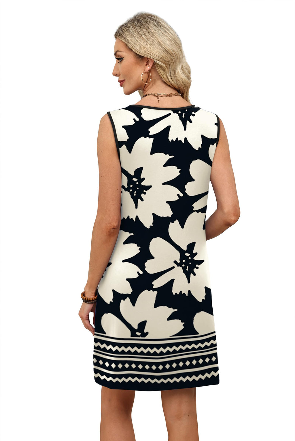 WIHOLL Floral Dress for Women 2026 Spring Clothes Loose Fit Fashion Clothing Casual Summer Dresses Vacation Outfits Sundresses with Pockets Wedding Guest Dress Elegant Black M