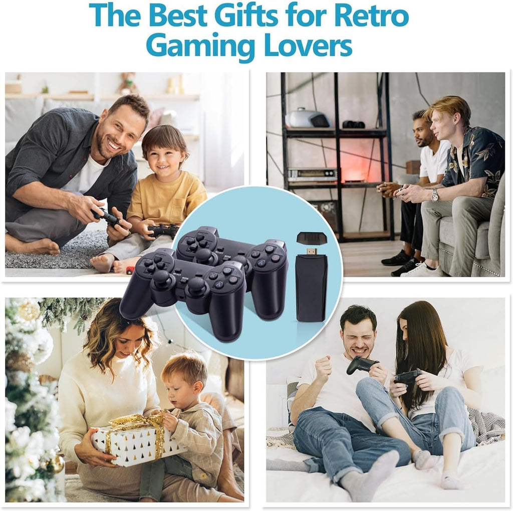 Retro Game Console, Wireless Retro Gaming Console, Plug & Play Video TV Game with 25100+ Built-in Games, 4K HD Output, and 2.4GHz Wireless Controller, 9 Classic Emulators(Black)