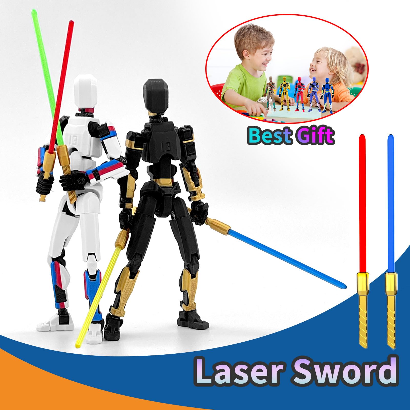 Falandi 5-Pack T13 Titan Action Figure Already Assembled, Multi-Colored Titan 13 Action Figure Set with Laser Saber 3D Printed T 13 Lucky Robo Dummy Nova 13 Action Figures, Figura de acción t13