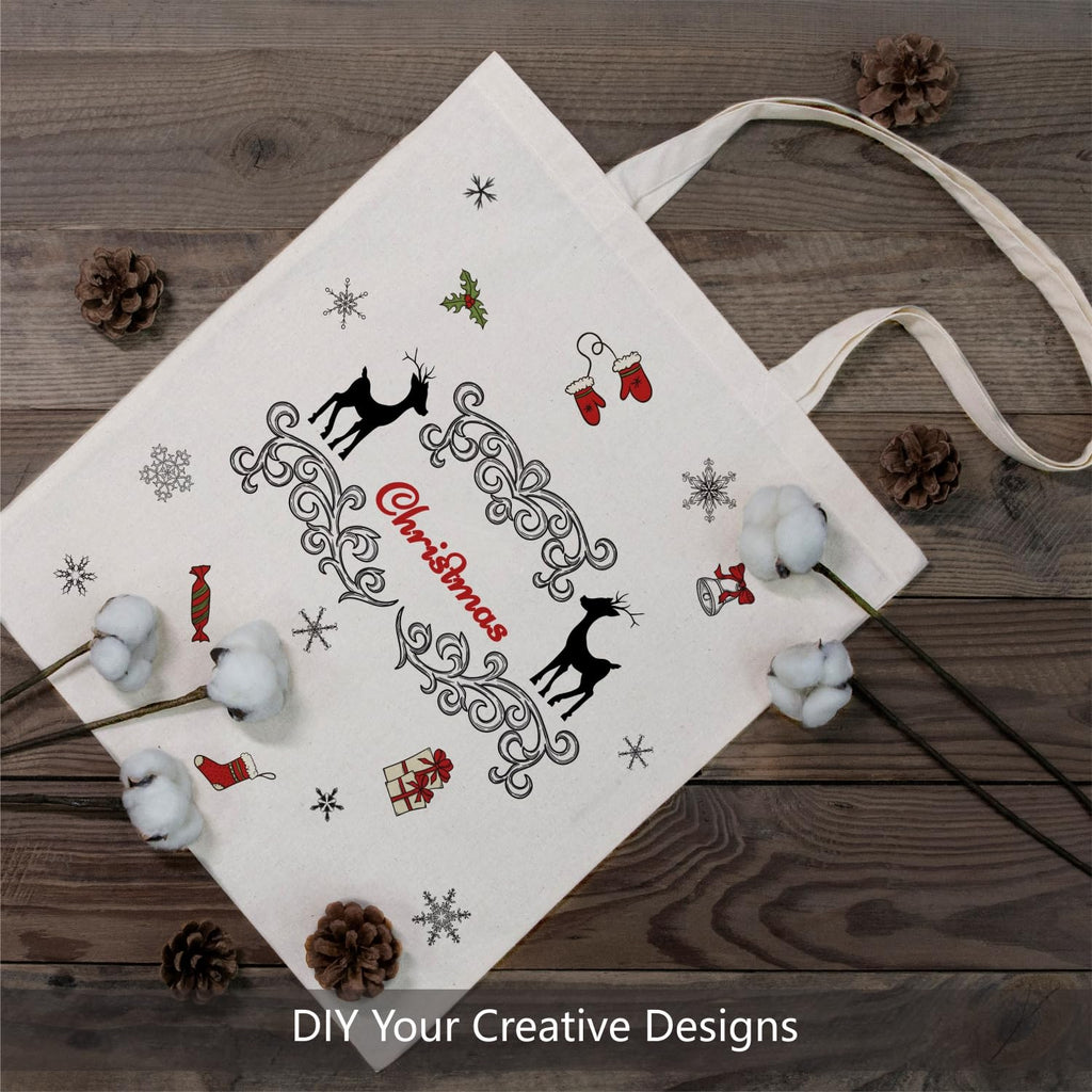 TOPDesign 5 | 12 | 24 | 48 | 192 Pack Economical Cotton Tote Bags, Lightweight Medium Reusable Grocery Shopping Cloth Bags, Suitable for DIY, Advertising, Promotion, Gift, Activity (5-Pack)