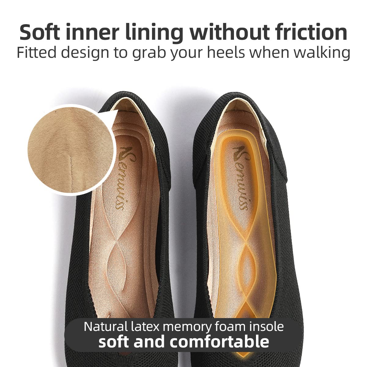 Semwiss Women's Ballet Flats Comfortable Casual Dressy Shoes,Work Flats Office Shoes Pointed Toe Leopard Flats Black Size 7.5