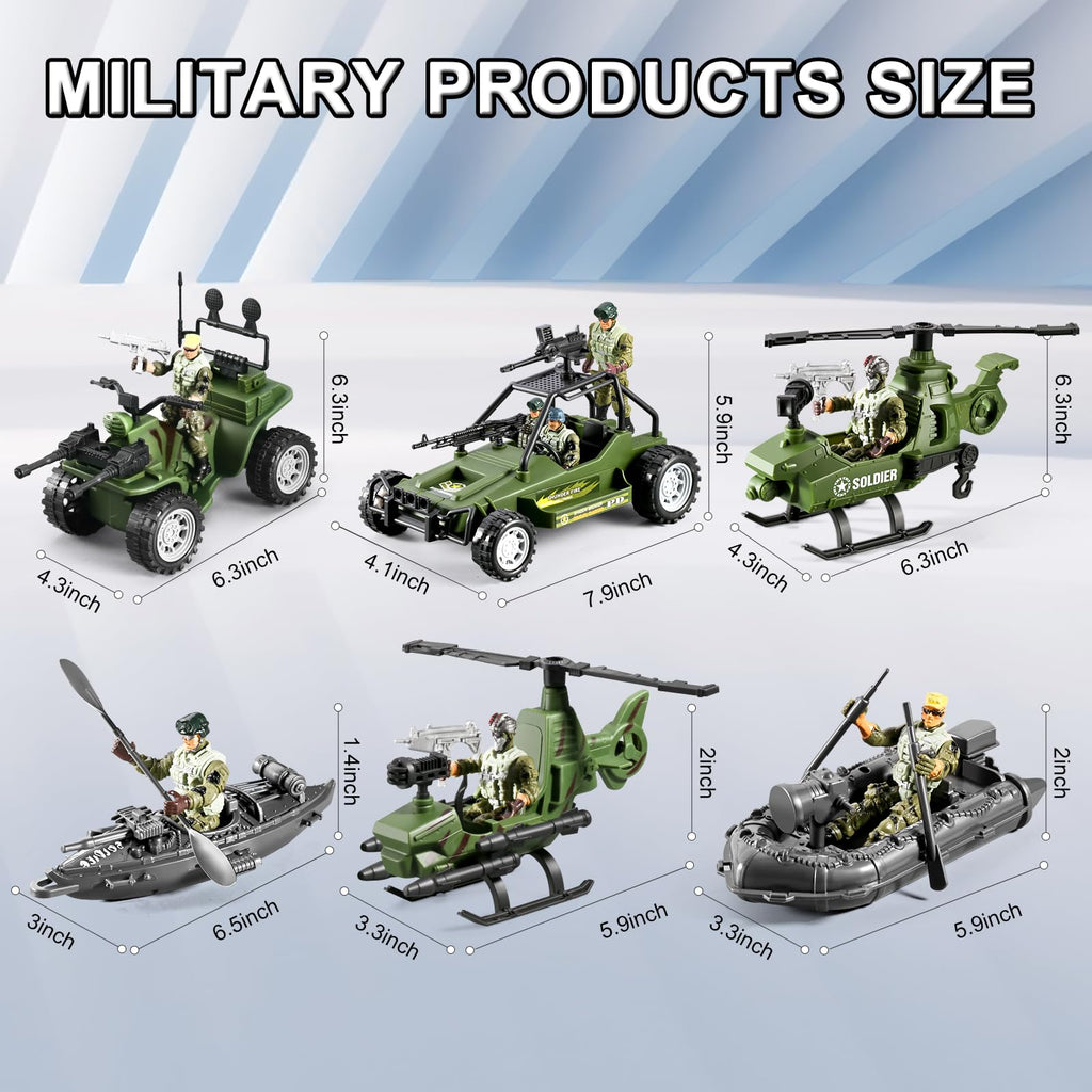 JASSKKBO 87-in-1 Army Men Toys Sets for Boys 4-7 8-12 , Military Base/Truck/Helicopter/Kayak Boat/Motorcycle/Army Men Action Figures/Weapon Gears, Army Toys for Boys Kids Birthday Gifts Party Favors