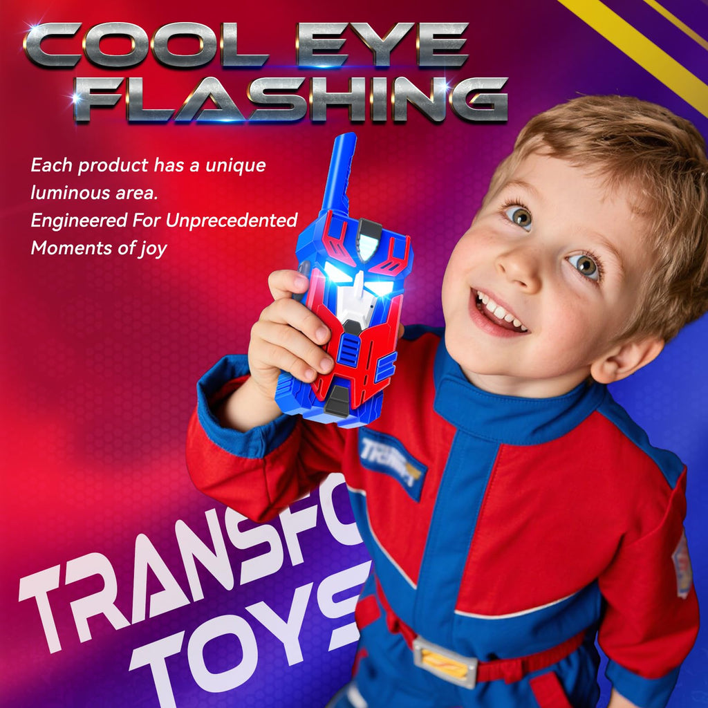 Transform Toys Walkie Talkies for Kids, 3 Pack with Cool Light-Up Eyes & 2500 FT Range, Outdoor Camping Toys, Birthday Gifts for Boys Girls Ages 3-12