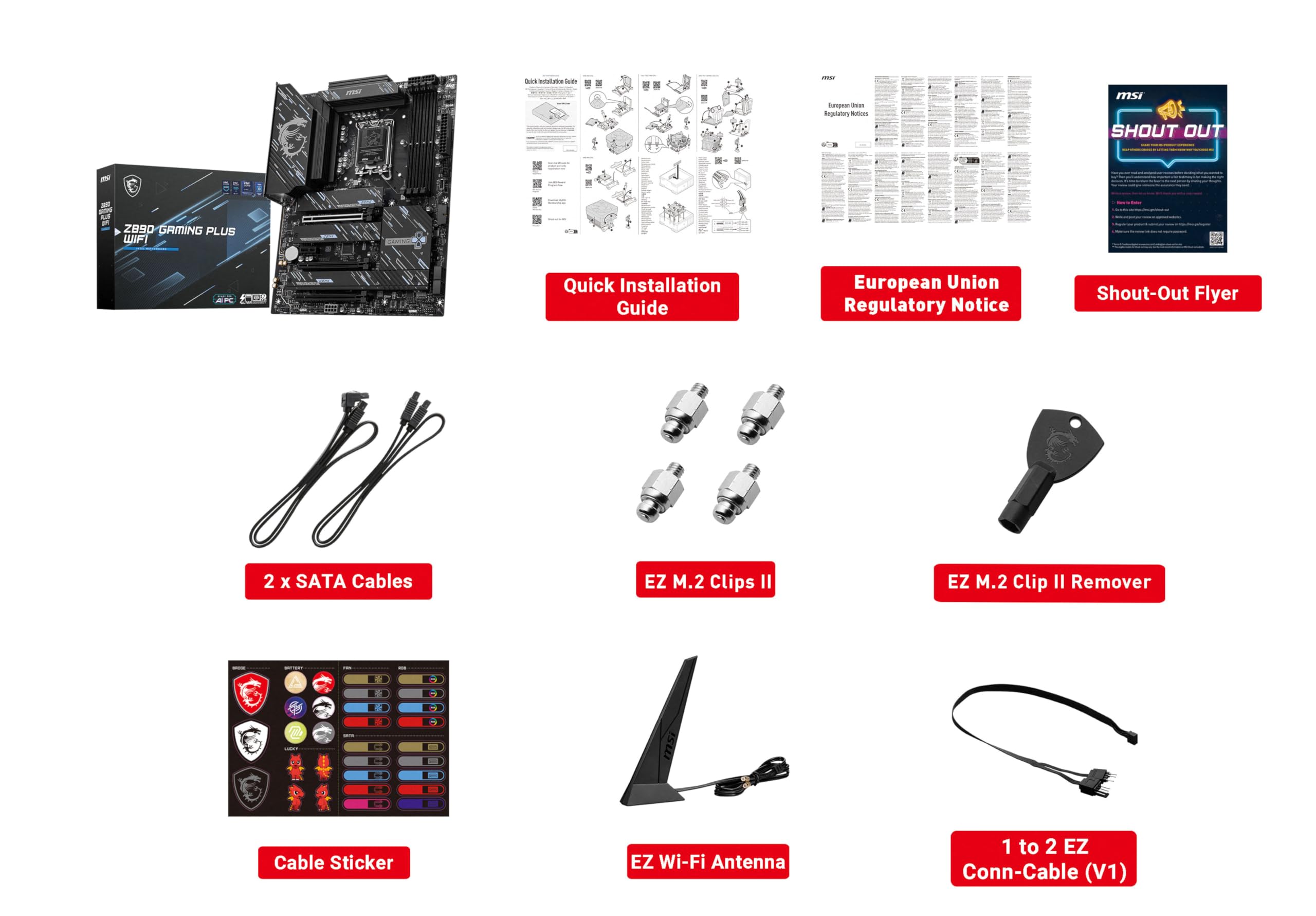 MSI Z890 Gaming Plus WiFi Gaming Motherboard (Supports Core Ultra Series 2 Intel Processors, LGA 1851, DDR5, PCIe 5.0, M.2, SATA, 5Gbps LAN, USB Type-C, Wi-Fi 7, Bluetooth 5.4, Thunderbolt 4, ATX)